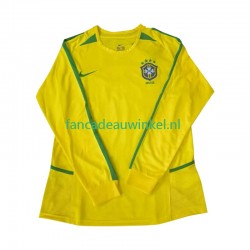 Brazilië Wedstrijdshirt met Korting Retro Thuis Heren 2002 Lange Mouw