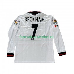 Manchester United Wedstrijdshirt met Korting Beckham 7 Retro Uit Heren 1998 1999 Lange Mouw
