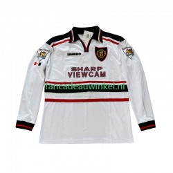 Manchester United Wedstrijdshirt met Korting Beckham 7 Retro Uit Heren 1998 1999 Lange Mouw