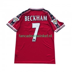 Manchester United Wedstrijdshirt met Korting Beckham 7 Retro Thuis Heren 1998 1999 Korte Mouw