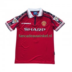 Manchester United Wedstrijdshirt met Korting Beckham 7 Retro Thuis Heren 1998 1999 Korte Mouw