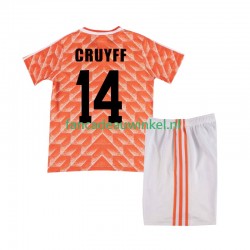 Nederland Wedstrijdshirt met Korting Cruyff 14 1988 Retro Thuis Kind Korte Mouw