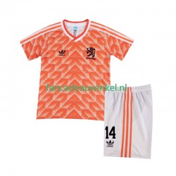 Nederland Wedstrijdshirt met Korting Cruyff 14 1988 Retro Thuis Kind Korte Mouw