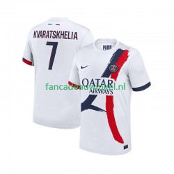 Paris Saint-Germain Wedstrijdshirt met Korting Khvicha Kvaratskhelia 7 Uit Heren 2024-25 Korte Mouw