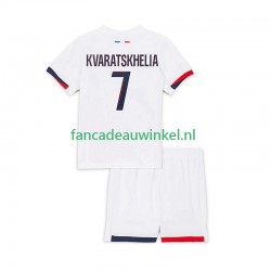 Paris Saint-Germain Wedstrijdshirt met Korting Khvicha Kvaratskhelia 7 Uit Kind 2024-25 Korte Mouw