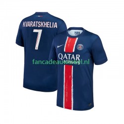 Paris Saint-Germain Wedstrijdshirt met Korting Khvicha Kvaratskhelia 7 Thuis Heren 2024-25 Korte Mouw