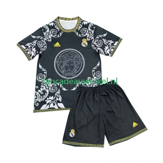 Real Madrid Wedstrijdshirt met Korting Versace Edition Thuis Zwart Kind 2024-25 Korte Mouw