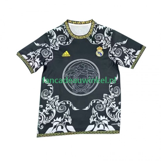 Real Madrid Wedstrijdshirt met Korting Versace Edition Thuis Zwart Heren 2024-25 Korte Mouw