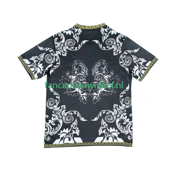 Real Madrid Wedstrijdshirt met Korting Versace Edition Thuis Zwart Heren 2024-25 Korte Mouw
