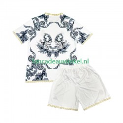 Real Madrid Wedstrijdshirt met Korting Versace Edition Thuis Wit Kind 2024-25 Korte Mouw