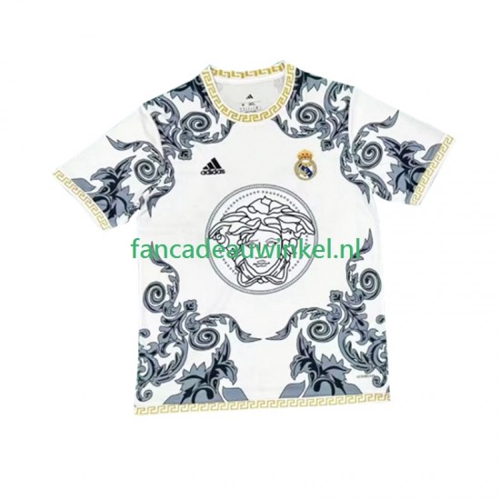 Real Madrid Wedstrijdshirt met Korting Versace Edition Thuis Wit Heren 2024-25 Korte Mouw
