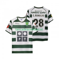 Sporting CP Wedstrijdshirt met Korting Cristiano Ronaldo 28 2001 2003 Retro Thuis Heren Korte Mouw