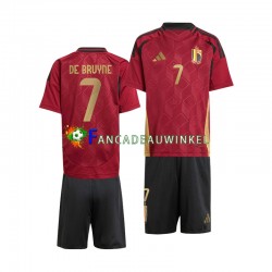 België Wedstrijdshirt met Korting De Bruyne 7 Thuis Kind EK 2024 Korte Mouw