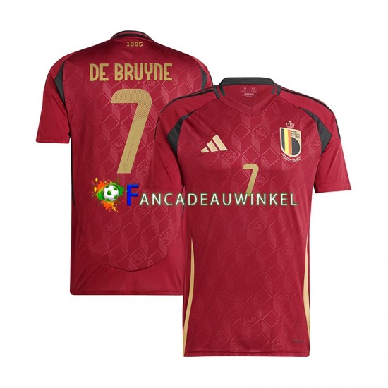 België Wedstrijdshirt met Korting De Bruyne 7 Thuis Heren EK 2024 Korte Mouw