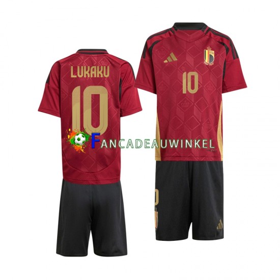 België Wedstrijdshirt met Korting Romelu Lukaku 10 Thuis Kind EK 2024 Korte Mouw