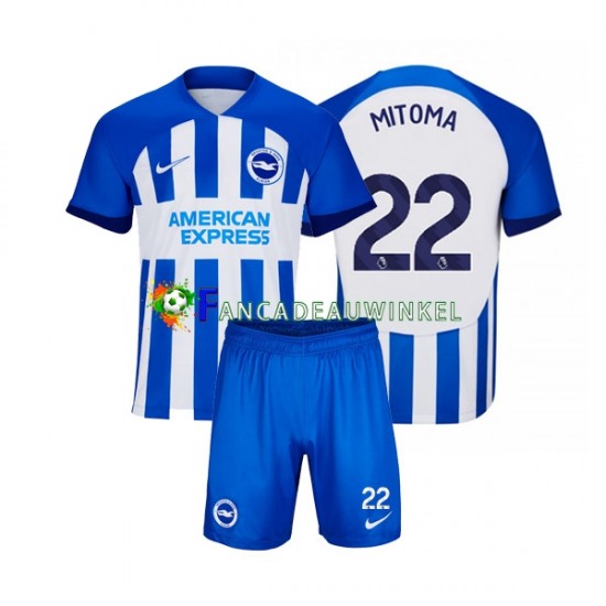 Brighton Hove Albion Wedstrijdshirt met Korting Mitoma 22 Thuis Kind 2023-24 Korte Mouw