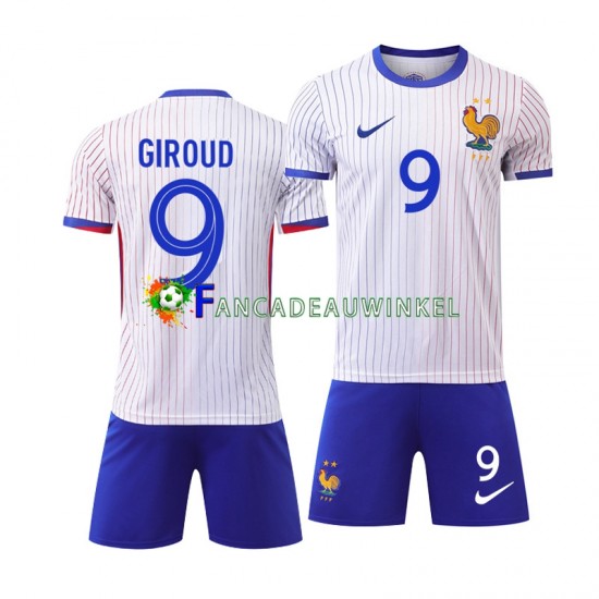 Frankrijk Wedstrijdshirt met Korting Olivier Giroud 9 Uit Kind EK 2024 Korte Mouw