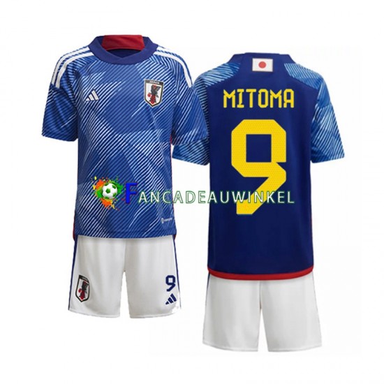 Japan Wedstrijdshirt met Korting Mitoma 9 Thuis Kind WK 2022 Korte Mouw