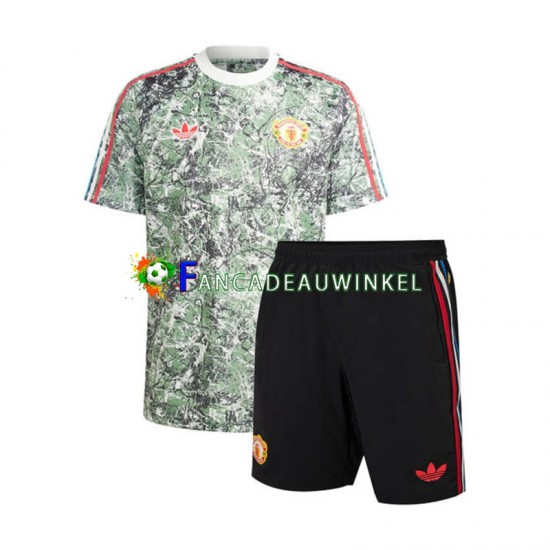 Manchester United Wedstrijdshirt met Korting Stone Roses Thuis Kind 2023-24 Korte Mouw