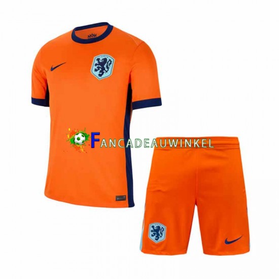 Nederland Wedstrijdshirt met Korting Thuis Kind EK 2024 Korte Mouw