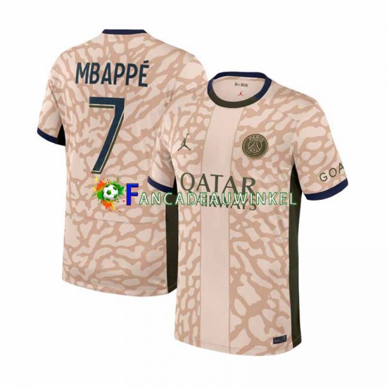 Paris Saint-Germain Wedstrijdshirt met Korting Mbappé 7 Vierde Heren 2023-24 Korte Mouw