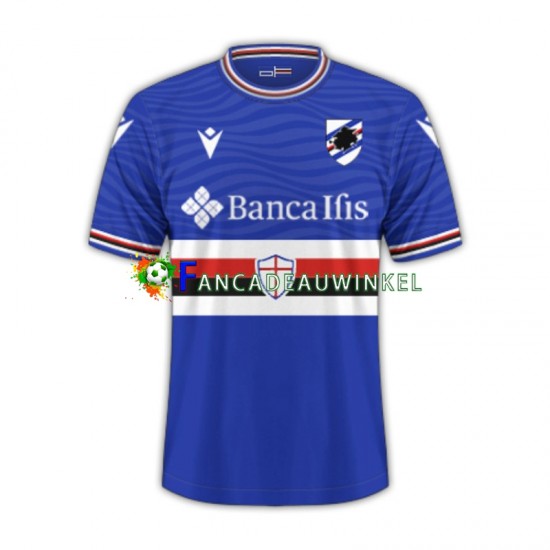 Sampdoria Wedstrijdshirt met Korting Thuis Heren 2023-24 Korte Mouw