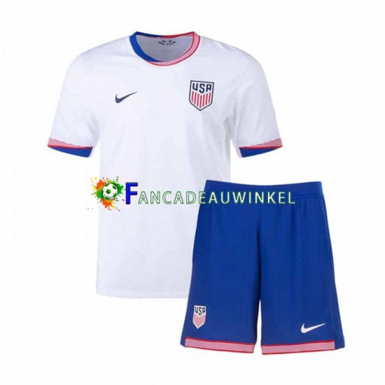 USA Wedstrijdshirt met Korting Thuis Kind 2024 Korte Mouw