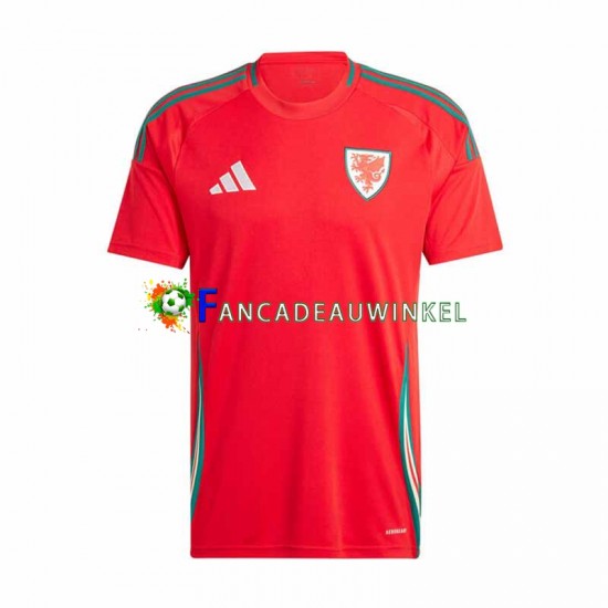 Wales Wedstrijdshirt met Korting Thuis Heren 2024 Korte Mouw