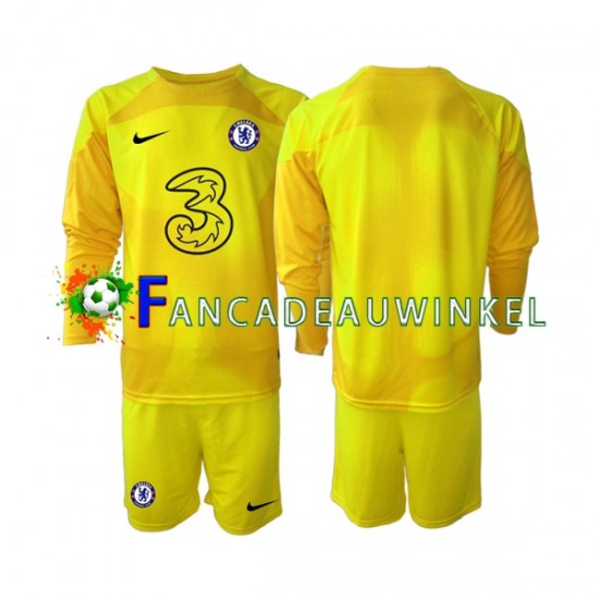 Chelsea Wedstrijdshirt met Korting Keepersshirt Uit Kind 2022-23 Lange Mouw