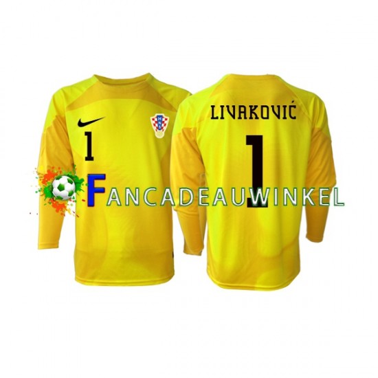 Kroatië Wedstrijdshirt met Korting Dominik Livakovic 1 Keepersshirt Thuis Heren WK 2022 Lange Mouw