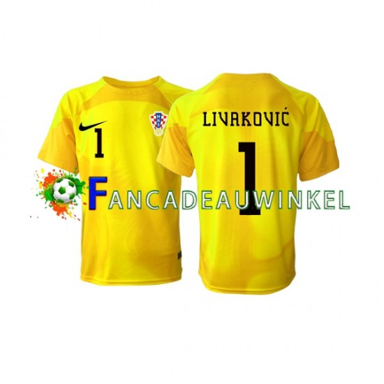 Kroatië Wedstrijdshirt met Korting Dominik Livakovic 1 Keepersshirt Thuis Heren WK 2022 Korte Mouw