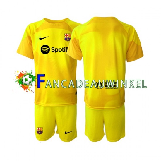 FC Barcelona Wedstrijdshirt met Korting Keepersshirt Vierde Kind 2022-23 Korte Mouw