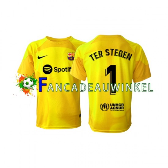 FC Barcelona Wedstrijdshirt met Korting Ter Stegen 1 Keepersshirt Vierde Heren 2022-23 Korte Mouw