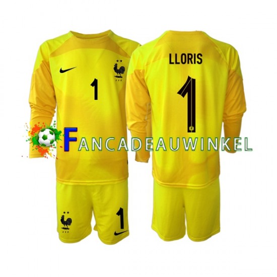 Frankrijk Wedstrijdshirt met Korting Hugo Lloris 1 Keepersshirt 3rd Kind WK 2022 Lange Mouw