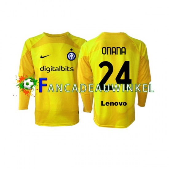 Inter Milan Wedstrijdshirt met Korting Andre Onana 24 Keepersshirt Uit Heren 2022-23 Lange Mouw