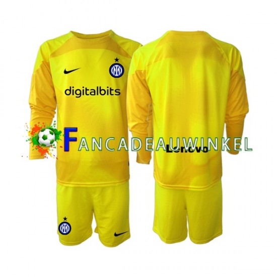 Inter Milan Wedstrijdshirt met Korting Keepersshirt Uit Kind 2022-23 Lange Mouw