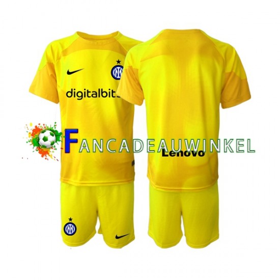 Inter Milan Wedstrijdshirt met Korting Keepersshirt Uit Kind 2022-23 Korte Mouw