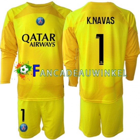 Paris Saint-Germain Wedstrijdshirt met Korting K.NAVAS 1 Keepersshirt 3rd Kind 2022-23 Lange Mouw