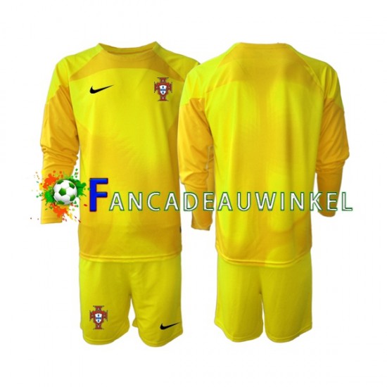 Portugal Wedstrijdshirt met Korting Keepersshirt Thuis Kind WK 2022 Lange Mouw