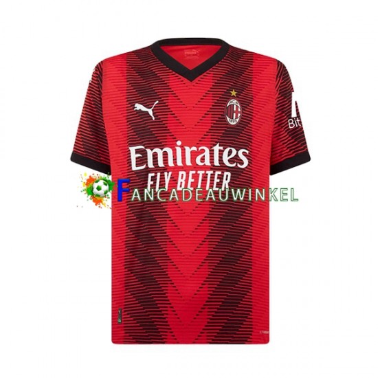 AC Milan Wedstrijdshirt met Korting Rafael Leao 10 Thuis Kind 2023-24 Korte Mouw