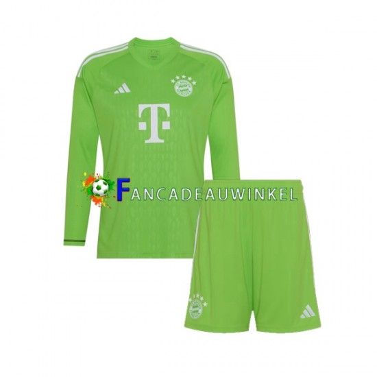 FC Bayern München Wedstrijdshirt met Korting Keepersshirt Uit Kind 2023-24 Lange Mouw