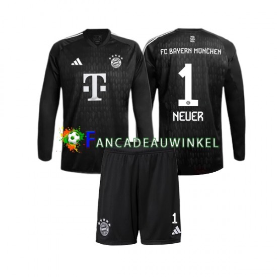 FC Bayern München Wedstrijdshirt met Korting Manuel Neuer 1 Keepersshirt Thuis Kind 2023-24 Lange Mouw