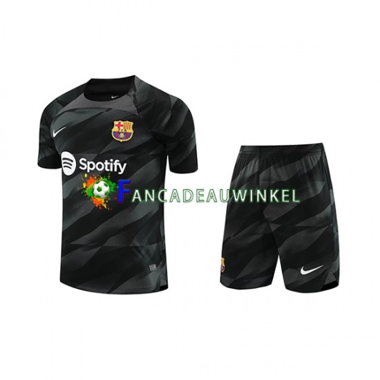 FC Barcelona Wedstrijdshirt met Korting Keepersshirt Uit Kind 2023-24 Korte Mouw