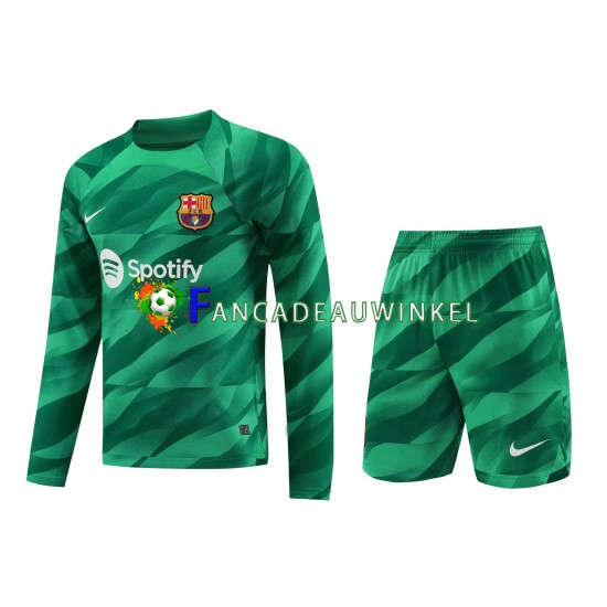 FC Barcelona Wedstrijdshirt met Korting Keepersshirt Thuis Kind 2023-24 Lange Mouw