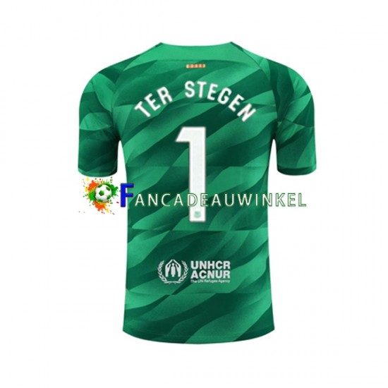 FC Barcelona Wedstrijdshirt met Korting Ter Stegen 1 Keepersshirt Thuis Heren 2023-24 Korte Mouw