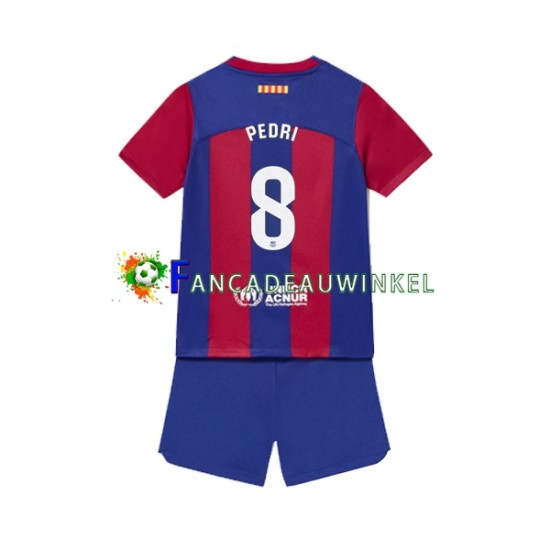 FC Barcelona Wedstrijdshirt met Korting Pedri 8 Thuis Kind 2023-24 Korte Mouw