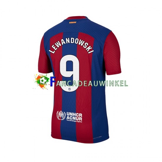 FC Barcelona Wedstrijdshirt met Korting Robert Lewandowski 9 Thuis Heren 2023-24 Korte Mouw