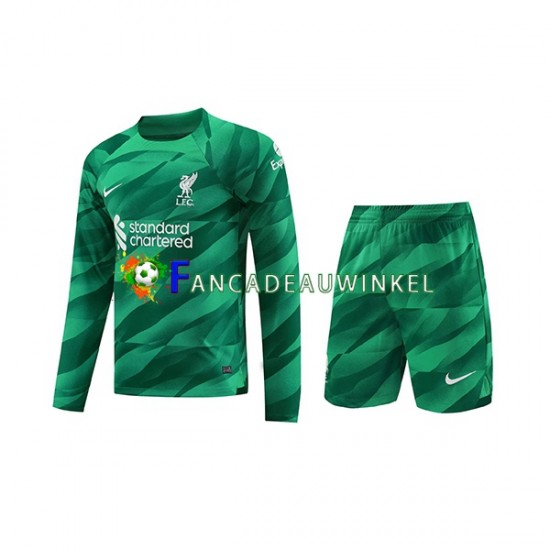 Liverpool Wedstrijdshirt met Korting Keepersshirt Thuis Kind 2023-24 Lange Mouw