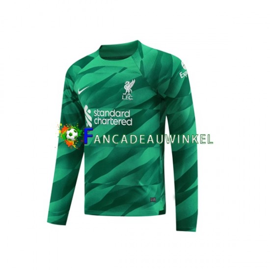 Liverpool Wedstrijdshirt met Korting Keepersshirt Thuis Heren 2023-24 Lange Mouw