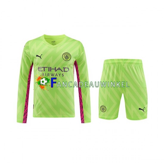 Manchester City Wedstrijdshirt met Korting Keepersshirt 3rd Kind 2023-24 Lange Mouw